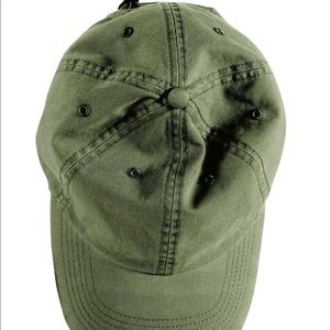 Pigment Dyed Twill Ball Cap with Buckle Closure Olive Green NWT